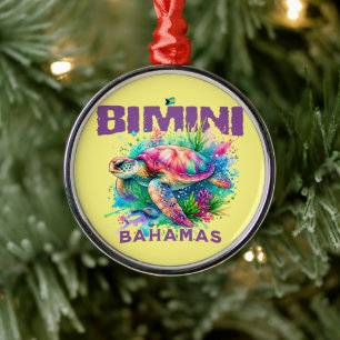 Ornement En Métal Cadeau souvenir Bahamas : Bimini Bahamas Sea Turtl