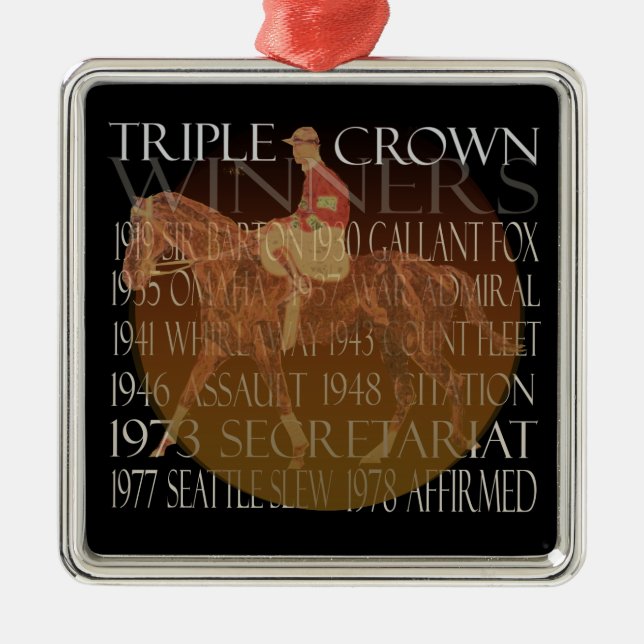 Ornement En Métal Cadeaux de gagnants de Triple Crown et (Devant)