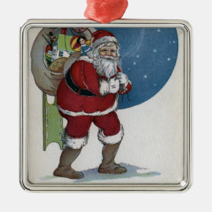 Ornement En Métal Cadeaux de transport de GreetingSanta de Noël