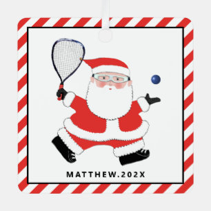 Ornement En Métal Cadeaux de Vacances Racquetball Personnalisé En Cé