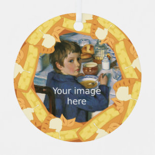 Ornement En Métal Cadre à tarte Apple pour votre photo - texte perso