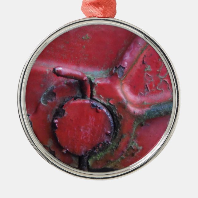 Ornement En Métal Camion rouillé rouge gros plan (Devant)