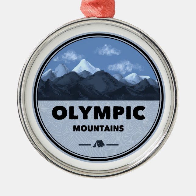 Ornement En Métal Camping des Monts Olympiques de Washington (Devant)