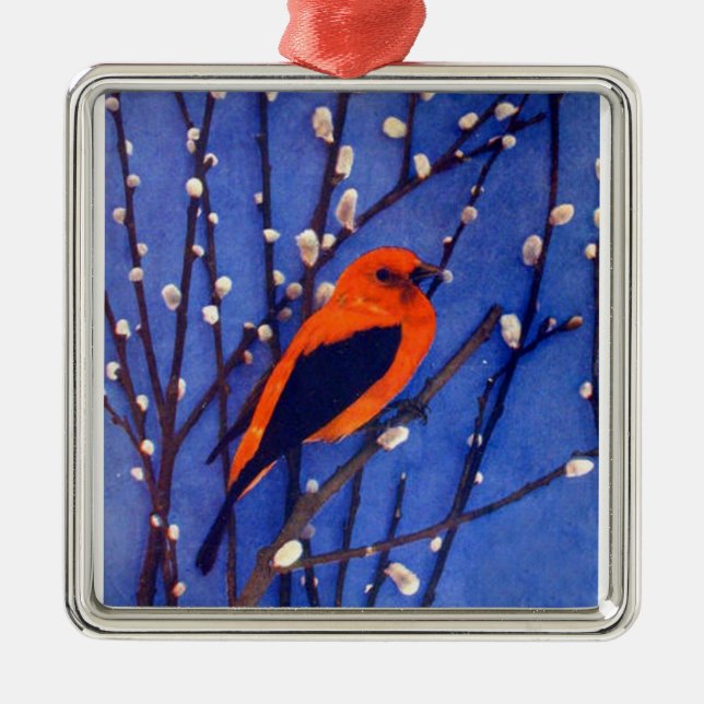 Ornement En Métal Cardinal rouge (Devant)