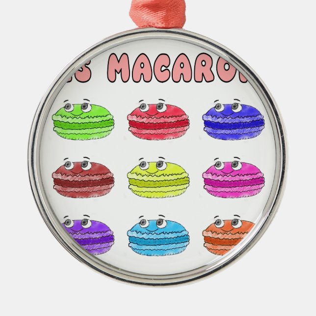 Ornement En Métal Caricature des Macarons (Devant)
