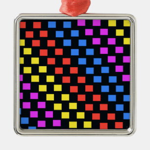 Ornement En Métal Carrés colorés