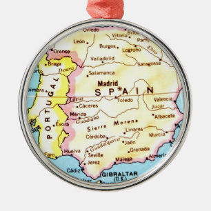 Ornement En Métal Carte colorée de l'Espagne Design