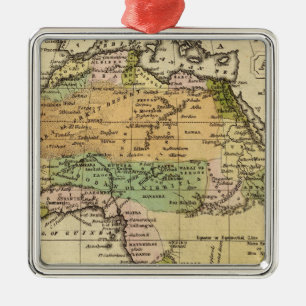 Ornement En Métal Carte d'atlas couleur de main de l'Afrique