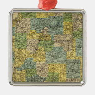 Ornement En Métal Carte de l'Illinois 2