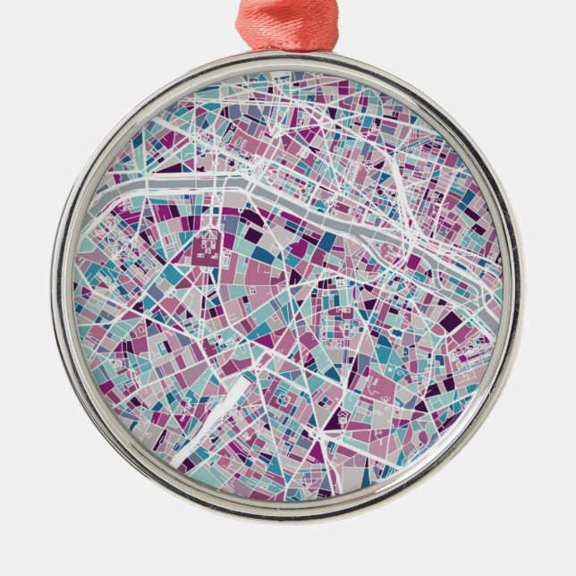 Ornement En Métal Carte de Paris France (Devant)