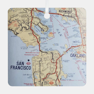 Ornement En Métal Carte de San Francisco