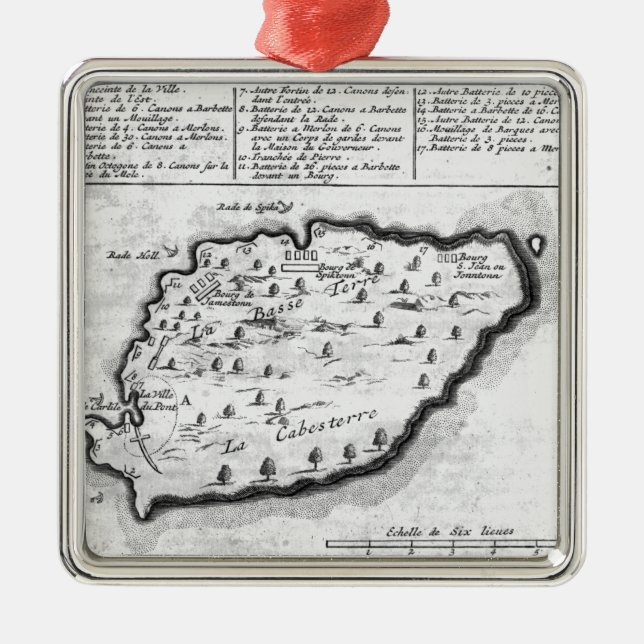 Ornement En Métal Carte des Barbade (Devant)
