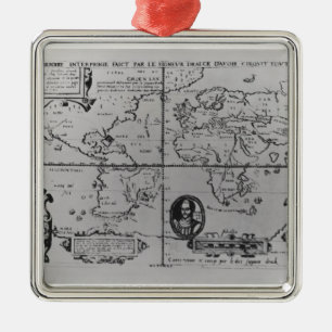 Ornement En Métal Carte du monde affectant les expéditions