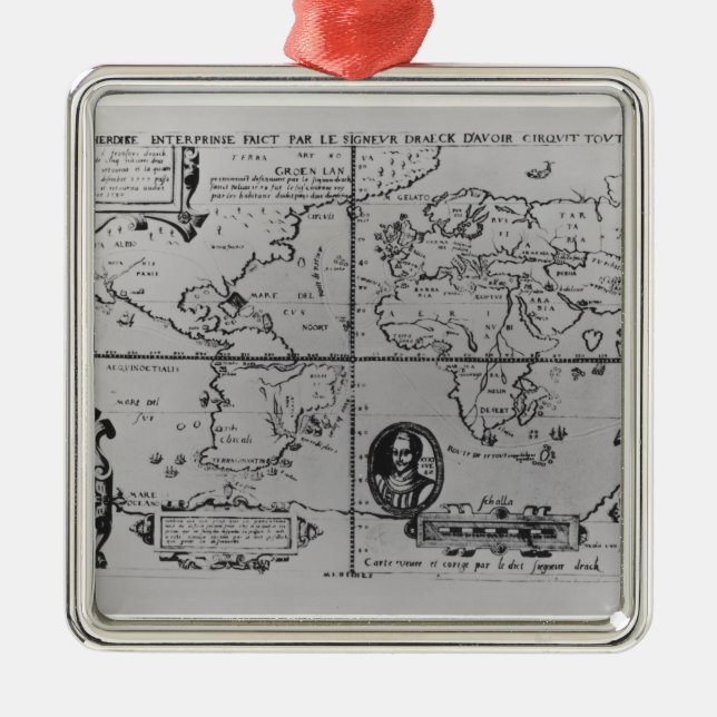 Ornement En Métal Carte du monde affectant les expéditions (Devant)