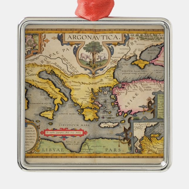 Ornement En Métal Carte du voyage des argonautes (Devant)