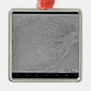 Ornement En Métal Carte mondiale de la lune de Saturne Dione