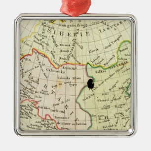 Ornement En Métal Carte physique de l'Asie