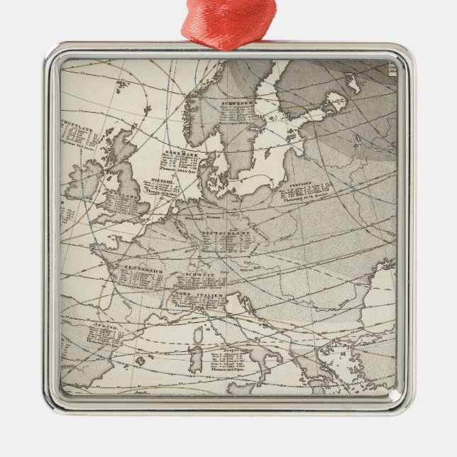 Ornement En Métal Carte statistique géographique botanique de (Devant)
