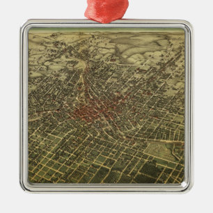 Ornement En Métal Carte vintage d'Atlanta (1892)
