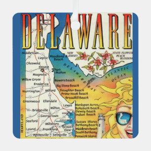 Ornement En Métal Carte vintage Delaware