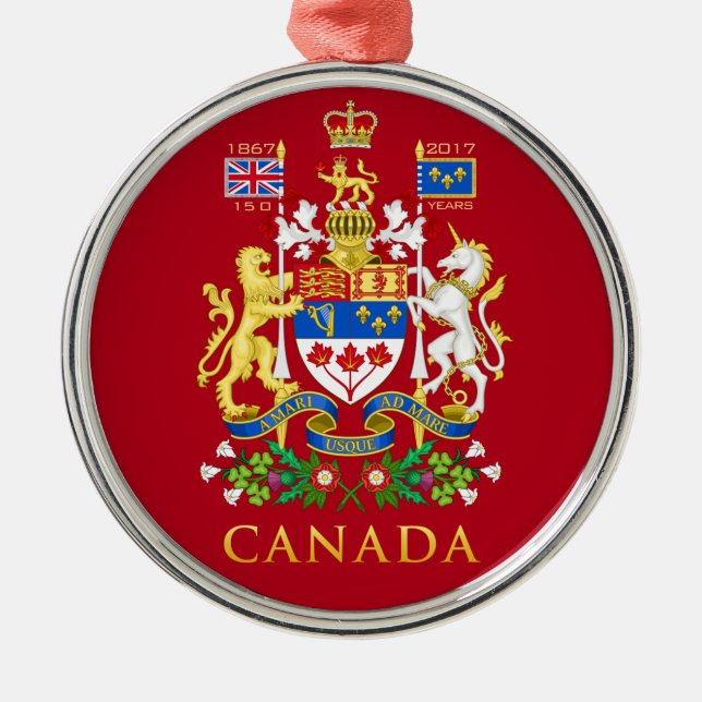 Ornement En Métal Célébration de l'anniversaire du Canada 150th (Devant)