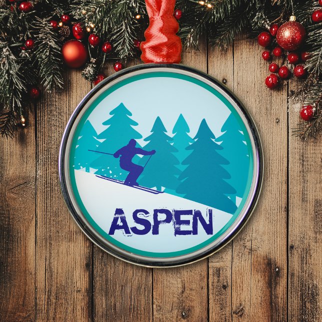 Ornement En Métal Cercle de ski d'Aspen (Créateur téléchargé)