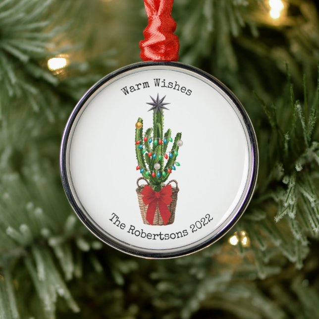 Ornement En Métal Chaleureux voeux Noël Cactus Année (Arbre)