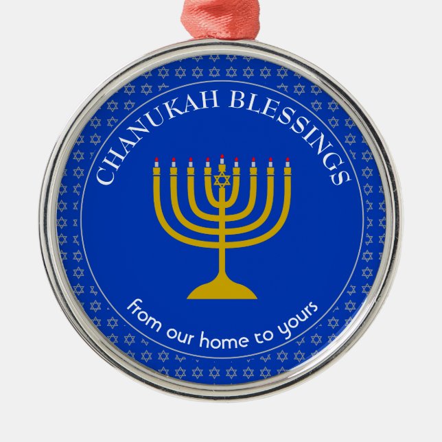 Ornement En Métal CHANUKAH BÉNÉFICIE | Menorah | HANOUKKA (Devant)