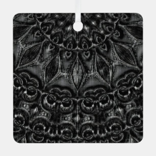 Ornement En Métal Charcoal Mandala  