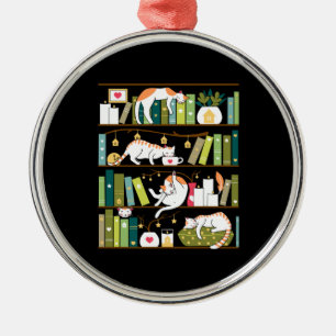 Ornement En Métal Chats de bibliothèque - chats fantaisistes sur les