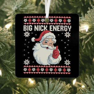 Ornement En Métal Chemise de Noël laide de Santa Energy Big Nick