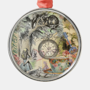 Ornement En Métal Cheshire Chat Alice Wonderland Classic
