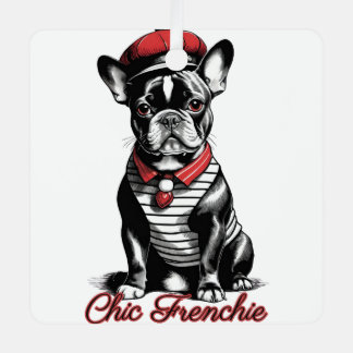 Ornement En Métal Chic Frenchie : Design français élégant pour Bulld