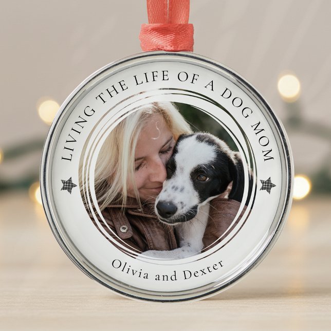 Ornement En Métal Chien Maman Photo Keepsaké personnalisé (Créateur téléchargé)