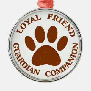 Ornement En Métal Chien Paw Loyal Friend