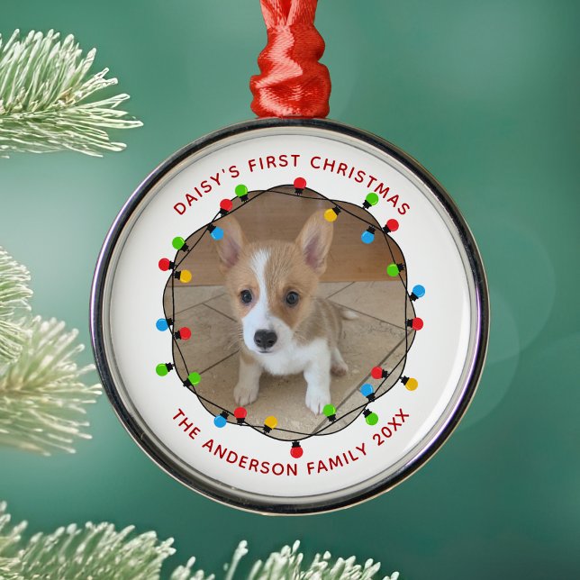 Ornement En Métal Chien's premier Noël mignon Keepsaké personnalisée (Créateur téléchargé)