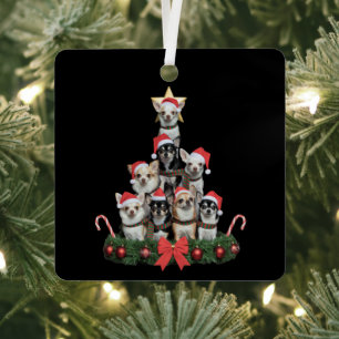 Ornement En Métal Chihuahua drôle de chien arbre de Noël Noël 