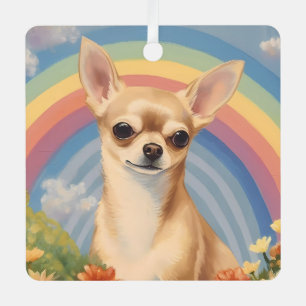 Ornement En Métal Chihuahua Memorial Custom Chien Nom Rainbow Bridge