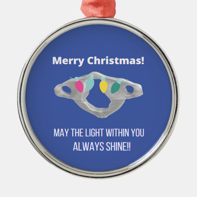 Ornement En Métal Chiropractic Joyeux Noël! (Devant)