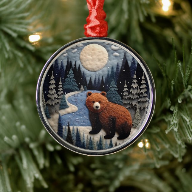 Ornement En Métal Chirstmas animal de l'ours 3D (Arbre)