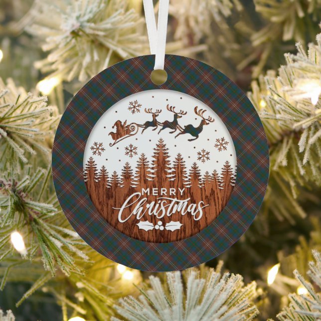 Ornement En Métal Chisholm Hunting Ancient  Tartan Christmas (Insitu)