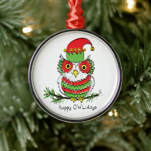 Ornement En Métal Chouette Noël drôle Mignon Enfants