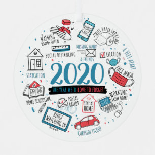 Ornement En Métal Christmas 2020 Commemorative Quarantine Activities