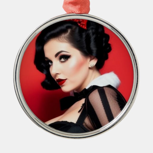Ornement En Métal Christmas Goth Girl Shy Holiday Ornament (Devant)