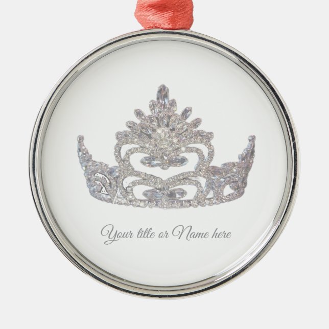 Ornement En Métal Christmas Mrs. America-like Crown Glass Ornament (Devant)