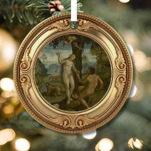 Ornement En Métal Chute de l'Homme Jardin d'Eden Avent Arbre de Jess