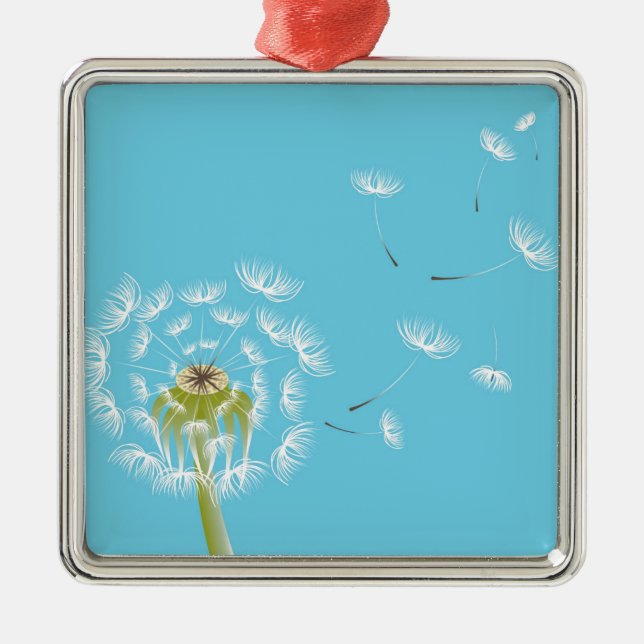 Ornement En Métal Ciel bleu dandelion nature fleurie (Devant)