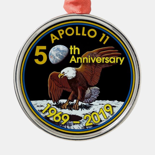 Ornement En Métal Cinquantième anniversaire d'Apollo 11 (Devant)