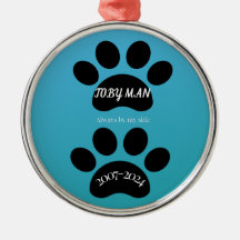 Circle of Love Teal Blue Paw Print 