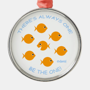 Ornement En Métal Citation de l'enseignant inspirant Cute Goldfish C